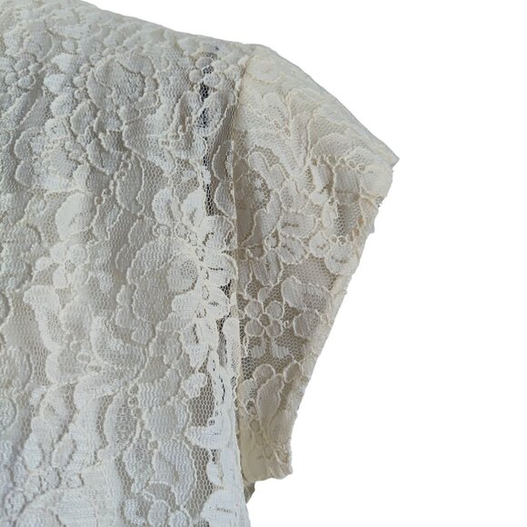 Vintage Intime California Floral Lace Open Front Coverup Lounge Nylon Top M - Picture 4 of 10